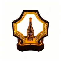 Support d'affichage de bouteille en acrylique LED personnalisé, glorificateur de bouteille unique éclairé pour vin et spiritueux, idéal pour bar et comptoir de vente au détail