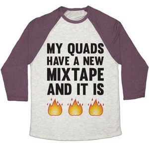 My Quads Have a New Mixtape and It Is Fire Unisex Tri-Blend <b>Baseball</b> <b>Tee</b> - Product Image 1