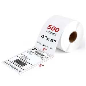 4X6 Inch 100X150Mm Verzending Label 4 "X 6" Wit Vrachtbrief Direct Thermische Adres barcode Label A6 Thermische Label Sticker Papierrol