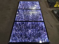 Scène de mariage en verre trempé miroir 3D, sols de danse LED Starlight pour mariage