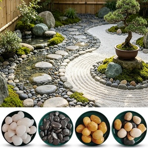 Pierre naturelle dégringolée et lavée paysage roche gravier cailloux noirs pierres blanches décoration de jardin 1-12cm écologique Durable - Product Image 1