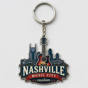 Porte-clés personnalisés en gros de Nashville, pendentifs monuments urbains, souvenirs de voyage USA, promotion pour bars musicaux - Product Image 2