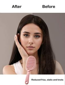 Cepillo para el Cabello de Nylon ABS Personalizado de Fábrica, Fácil de Limpiar, Impermeable, con Ventilación, Masajeador de Cuero Cabelludo, Desenredante, de TPR, para el Hogar - Product Image 3