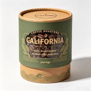 Biodegradable Custom Logo Food Grade Round Cylinder Tea Coffee Gift Packaging Cardboard Paper Tube with Window - Product Image 1