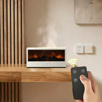 Humidificateur d'ambiance 3D à effet flamme de cheminée, design charbon simulé, humidificateur de bureau, diffuseur d'huiles essentielles pour la maison