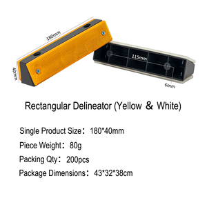 Delineadores y Reflectores Rectangulares para Exteriores: Accesorios para Sistemas de Seguridad Vial, Utilizados en Barandas de Protección Vial - Product Image 3