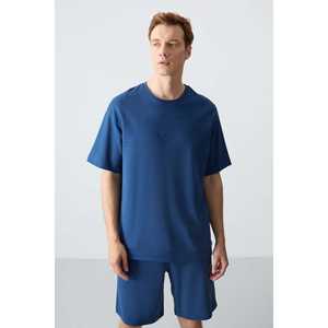 ชุดกางเกงขาสั้นโอเวอร์ไซส์ผ้าฝ้ายสำหรับผู้ชายของพาร์ลิเมนต์สีน้ำเงินพื้นฐาน 85257 - Product Image 6