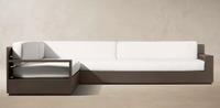 Ensemble de meubles de salon de jardin moderne de luxe en aluminium imperméable, canapé rond, fauteuils sectionnels, canapé d'extérieur