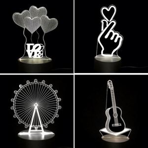 Lampada 3D Personalizzata a Forma di Cuore, Luce Notturna LED in Acrilico, Lampada da Tavolo Decorativa, Regalo di San Valentino per la <span class=keywords><strong>Moglie</strong></span> - Product Image 4