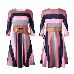 Offre Spéciale Afrique Robes Pour Les femmes Bonne Qualité Numérique Impression Couture <span class=keywords><strong>Grande</strong></span> Taille Banlieue Robe Avec Ceinture - Product Image 4