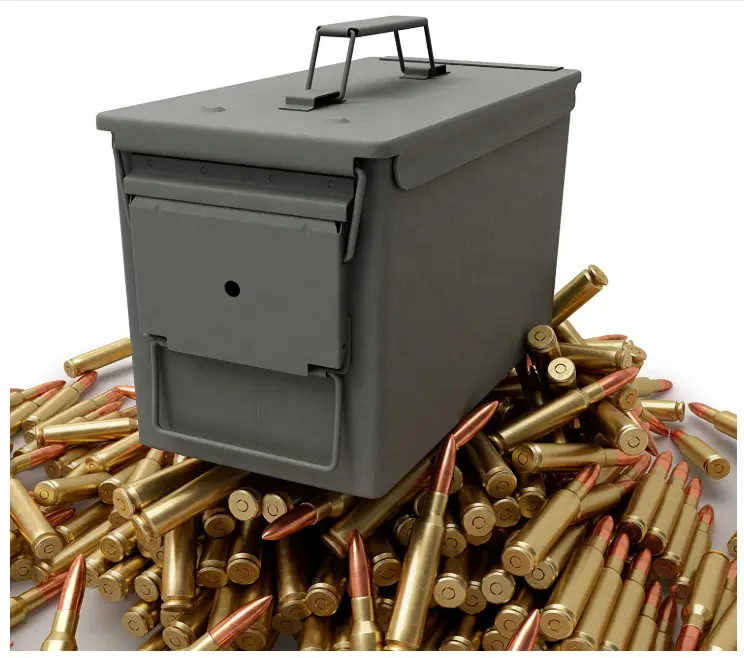 Safewell Lange Termijn Ammo Opslag 50 Cal Metalen Ammo Kan Case 9 Mm Ammo Box