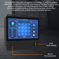 Terminal PC tout-en-un industriel avec imprimante de reçus 58/80 mm, lecteur RFID/NFC, scanner QR, PC industriel mural