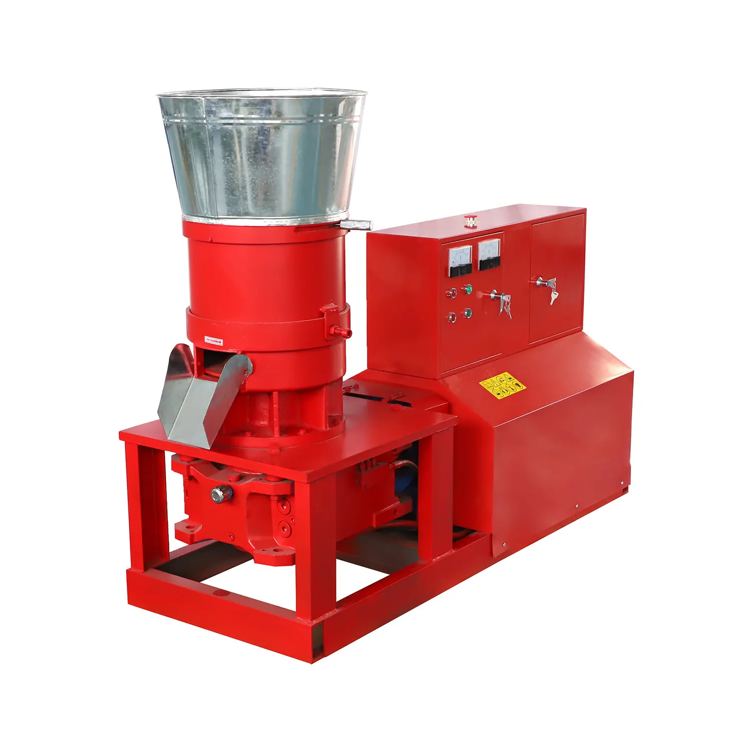 Máquina de prensa de pellets de rama de mazorca de maíz plana accionada por rodillo certificado CE MKL395 para autolubricación de pellets de madera