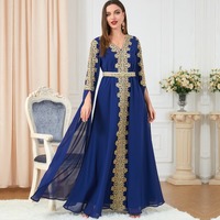 Élégante Robe Abaya Africaine Musulmane du Moyen-Orient pour Femme, Robe de Fête Arabe Jalabiya, Kaftan Marocain Islamique Turque pour l'Aïd