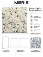 Tirai Biru Elegan untuk Meja Pernikahan 8x8, Kain Tension Backdrop untuk Acara Perjamuan, Latar Belakang Fotografi, dan Display