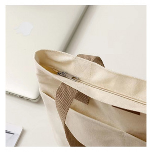 Sac fourre-tout en toile de style japonais, grand, vert, carré vertical, fermeture éclair, pour tenues quotidiennes, sac pour femme - Product Image 4