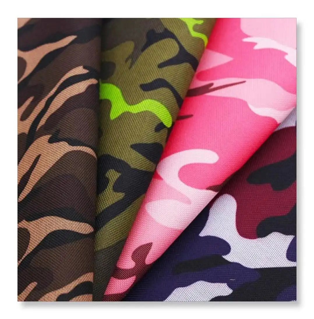 Coated Fabric Polyester Fabric 600D Camouflage Pvc Printed Oxford Women Shoes Waterproof Fabric Woven Waterproof Textile 296gsm