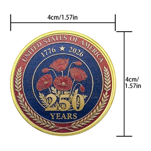 Ensemble de <span class=keywords><strong>10</strong></span> pièces de pièces de défi commémoratives patriotiques plaquées <span class=keywords><strong>en</strong></span> fer pour le 250e anniversaire des États-Unis, 1776-2026, souvenir de collection - Product Image 6