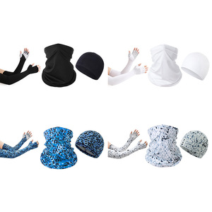 Ensemble de masque facial de cyclisme Sharetour avec gants mi-doigts et bonnet en soie glacée, protection solaire pour les sports de plein air - Product Image 2