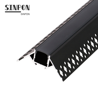 Profilés en aluminium ALU3939 encastrés pour plafond et mur, pour panneaux de plâtre, tubes d'angle et canaux LED pour bande lumineuse