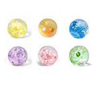 Balle anti-stress personnalisable en gel transparent multicolore de 6,5 cm, mignonne, faite à la main, flottante, mini-ornements pour filles