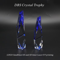 Trophée en cristal DBS personnalisé avec logo gravé, récompense optique haut de gamme pour l'honneur des employés d'entreprise, compétition sportive, souvenir, prix