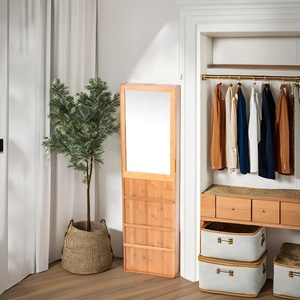 Factory Direct Supply Rectangle Bamboo <b>Shelf</b> Premium Quality Wall Jewelry Display Rack - Product Image 6