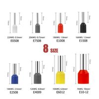 Connecteurs EV0508 1008 1508 2508 4009 6012 1012 – Embouts de câblage isolés à sertir en cuivre pour fils et tubes