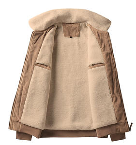 أزياء الخريف/الشتاء جديد شعار مخصص الرجعية سميكة دافئة في الهواء الطلق دراجة نارية زائد حجم الرجال سترة عادية - Product Image 2