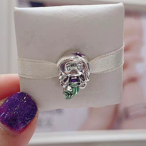 Liontin DORA Perak Sterling IPan S925 dengan Enamel Merah, Perhiasan DIY Swedia yang Cantik, Hadiah dengan Zirkon sebagai Batu Utama - Product Image 5