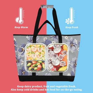 กล่องข้าวหิมะลายดอกชบาฮาวายแบบกำหนดเองของ Aloha ขนาดใหญ่ ป้องกันการรั่วซึม กันน้ำ เหมาะสำหรับตั้งแคมป์ ปิกนิก และชายหาด - Product Image 4