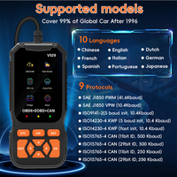 Escáner de Automóviles OBD2 V520 de Pantalla Grande y Alta Calidad, Lector de Códigos de Error, Herramienta de Diagnóstico de Automóviles Multilingüe
