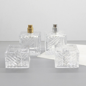 Chai thủy tinh vuông <span class=keywords><strong>100ml</strong></span> cho nước hoa, chai xịt trong suốt có nắp, chai rỗng cho mỹ phẩm - Product Image 4