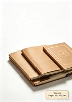 Buku Catatan Hardcover Coklat A5 30 50 100 Halaman Sampul Bingkai Emas