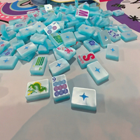 Ubin Mahjong Lucky Charms Mewah Kustom Akrilik Berukir 160 Ubin Mahjong Mutiara Amerika Pesanan Minimum 1 Set