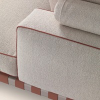 Canapé modulaire en tissu en forme de L de luxe nordique 3 places avec fonction inclinable, pieds en acier inoxydable, structure en bois