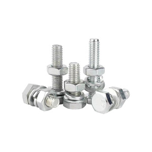 M4 M5 M6 M8 Hex Bolt Nut Washer Set Grade 4.8 Carbon Steel White Zinc Coated Construction Fasteners - Product Image 1