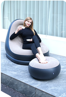 Canapé paresseux gonflable épaissi avec repose-pieds Canapé de loisirs Chaise longue Chaise gonflable portable