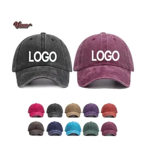 Wholesale Custom Men Women Classic Vintage Cotton Washed Distressed Gorras Baseball Cap Plain Sports Caps Dad Hat