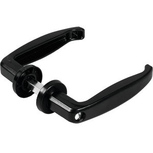 Manilla para puerta metálica, ajustable de 25 a 38 mm, color negro, material resistente, diseño práctico para - Product Image 1