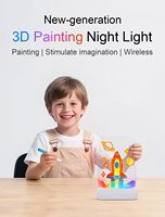 Tableau d'écriture et de coloriage LED carré portable pour enfants, en ABS moderne, à piles, avec fonction tactile, pour chambre à coucher