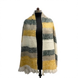 <b>Women's</b> Acrylic Striped Lightweight Breathable Long Reversible <b>Winter</b> <b>Scarf</b> with Fringe Edge for Daily Wear Multi-Purpose Use - Product Image 1