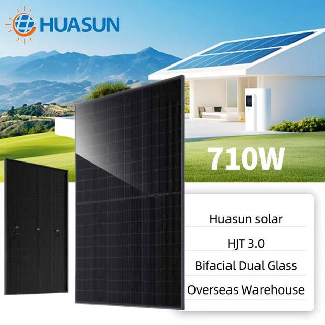 HUASUN Himalaya G12 Series HSN-210-B132 700 710 720 Watt Solar Module HJT Bifaical Double-Glass Solar Panels for ESS