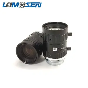 Lente de montura en C para visión mecánica, lente Industrial de baja distorsión de 12mm de distancia de enfoque de 12MP Pixel