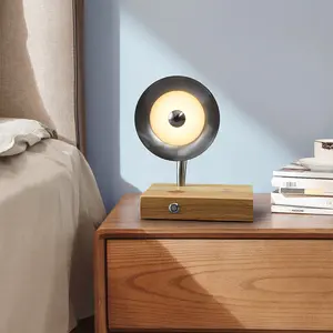 Новый античный фонограф с сенсорным управлением Беспроводная зарядка Bluetooth динамик деревянный пол Светодиодная настольная лампа
