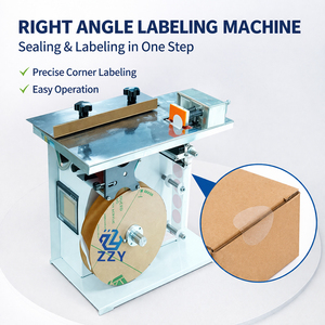 Machine de scellage et d'étiquetage multifonctionnelle à angle droit semi-automatique pour l'étiquetage des coins des emballages en carton - Product Image 1