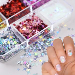 Paillettes holographiques multicolores en forme d'étoile à quatre branches pour ongles, flocons scintillants, kit de décoration DIY pour résine époxy, corps et cheveux, échantillon gratuit - Product Image 3