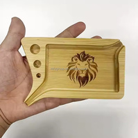 Plateau à rouler en bois de bambou personnalisé pour cigarettes, bords lisses, plateau à papier pour cigares, accessoires pour fumer du tabac, plateau à rouler avec entonnoir