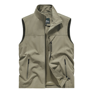 Vestes <span class=keywords><strong>sans</strong></span> manches <span class=keywords><strong>de</strong></span> pêche couleur unie personnalisées en usine gilets utilitaires en polyester unisexe à séchage rapide <span class=keywords><strong>de</strong></span> haute qualité - Product Image 2