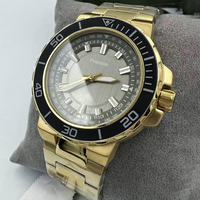 Montre de plongée à quartz pour homme, bracelet en acier inoxydable, cadran rond, lunette rotative, aiguilles lumineuses, étanche, sport de plein air